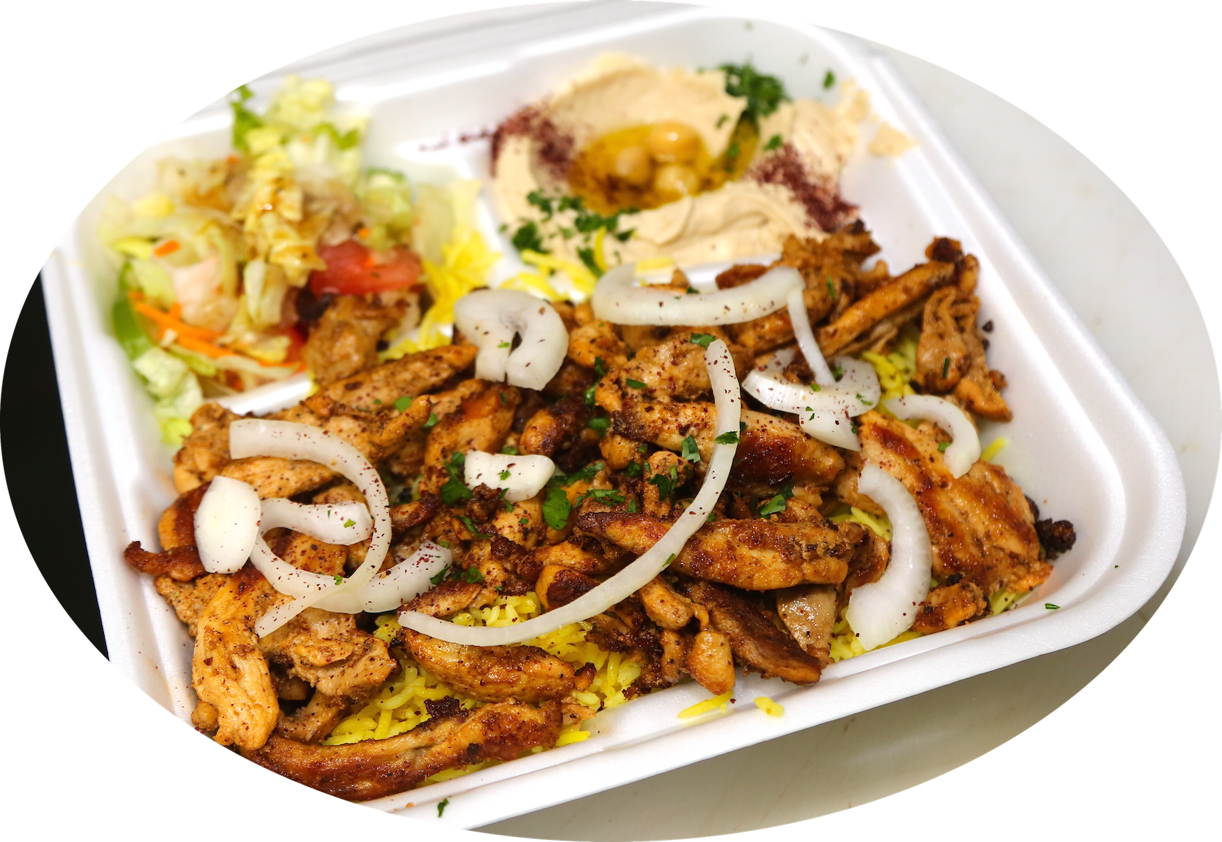 Order Chicken Shawarma Plate food online from Yaba's Middle Eastern Grill store, Chicago on bringmethat.com