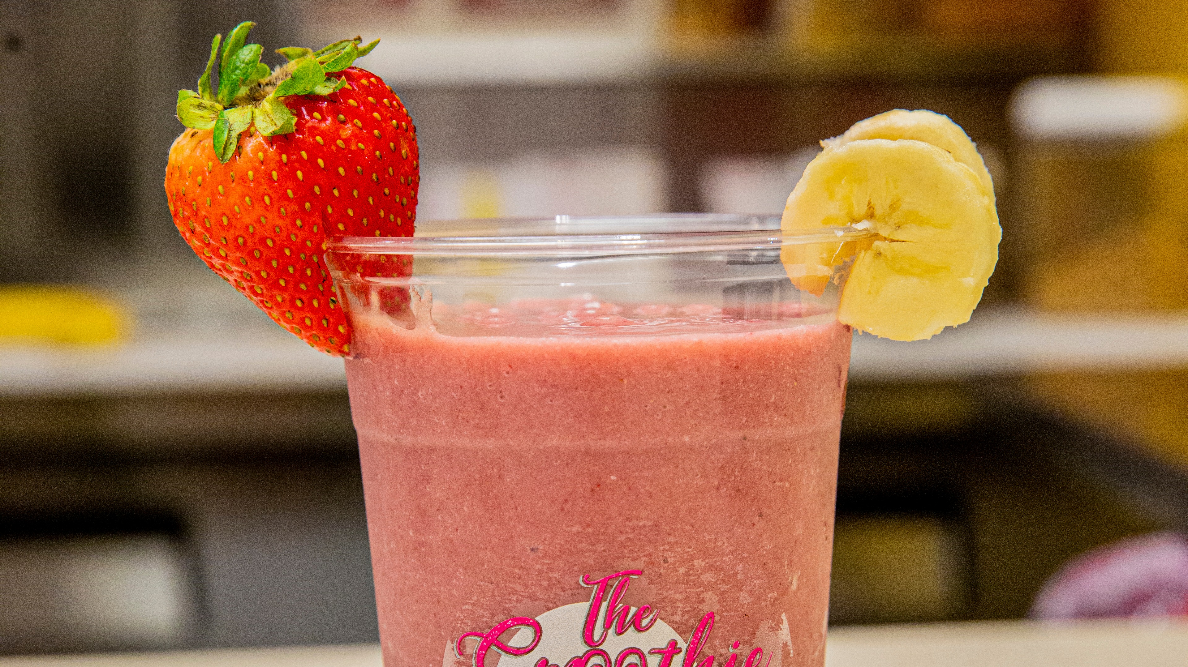 Order Strawberry Banana (20 Oz.) food online from The Smoothie Bus Shoppe store, Manchester on bringmethat.com