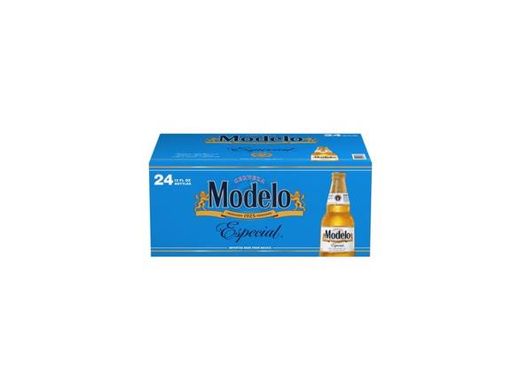 Order Modelo Especial Lager Mexican Beer - 24x 12oz Bottles food online from Goody Goody Liquor store, Dallas on bringmethat.com