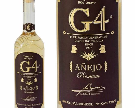 Order G4 Extra Anejo Tequila 750ml food online from Newport Wine & Spirits store, Newport Beach on bringmethat.com