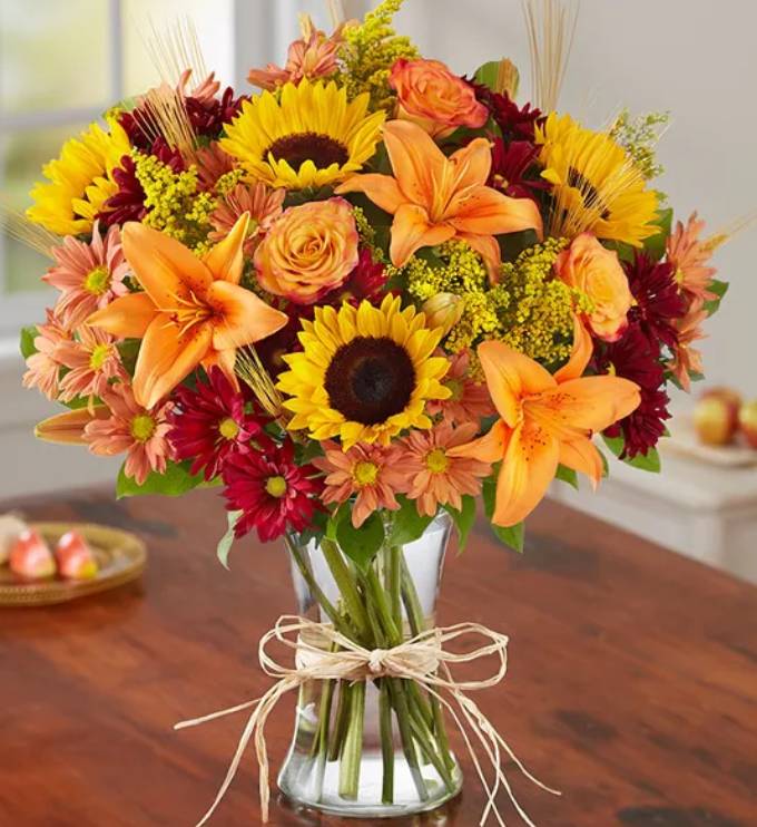 Order MIX FLOWERS THANKSGIVING  COLORS large size food online from Eugenia Flowers store, Cicero on bringmethat.com