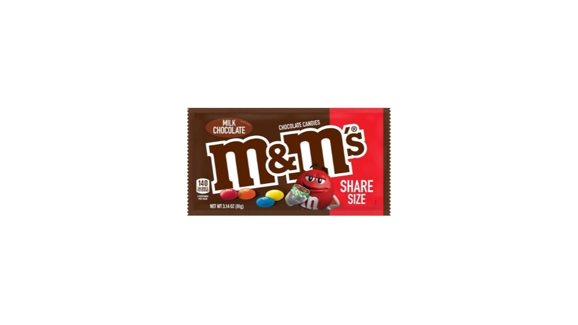 Order M&M Plain Sharing Size 3.14 oz food online from Rebel store, San Jose on bringmethat.com