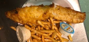 Order Fish & Chips - Entree food online from Totis Pizza & Grill store, Pawtucket on bringmethat.com