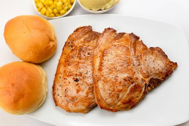 Order Pork Chops (2 pc) food online from Franks Grill store, Houston on bringmethat.com