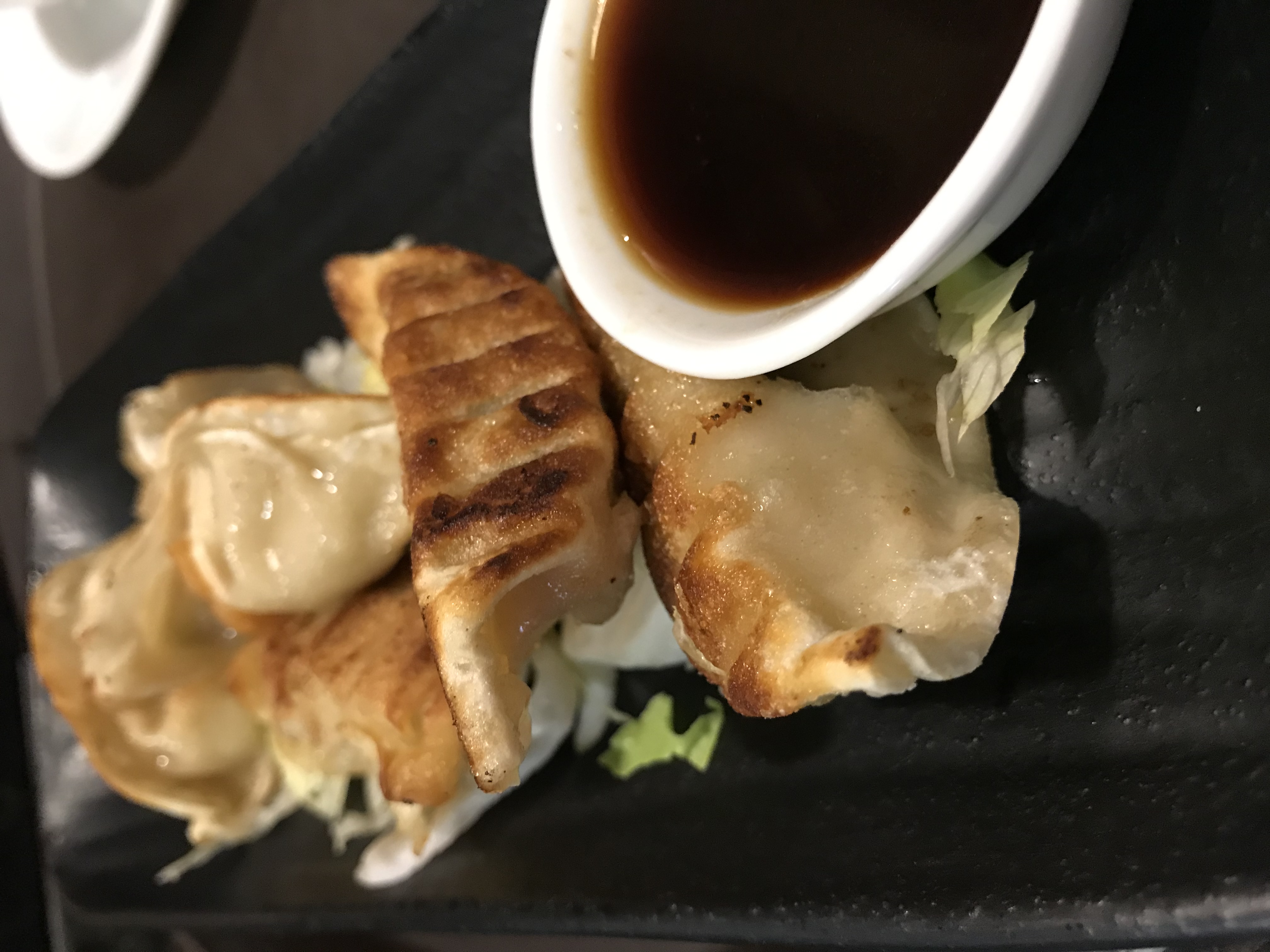 Order 6 Pieces Pan Fried Gyoza food online from Kissho Asian Bistro & Sushi bar store, Columbus on bringmethat.com