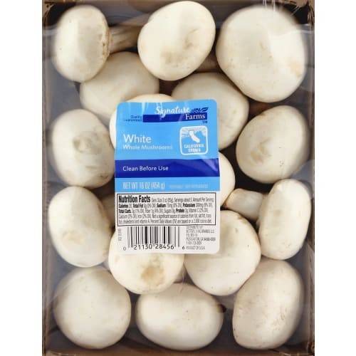 Order Signature Farms · White Whole Mushrooms (16 oz) food online from Albertsons store, Payette on bringmethat.com