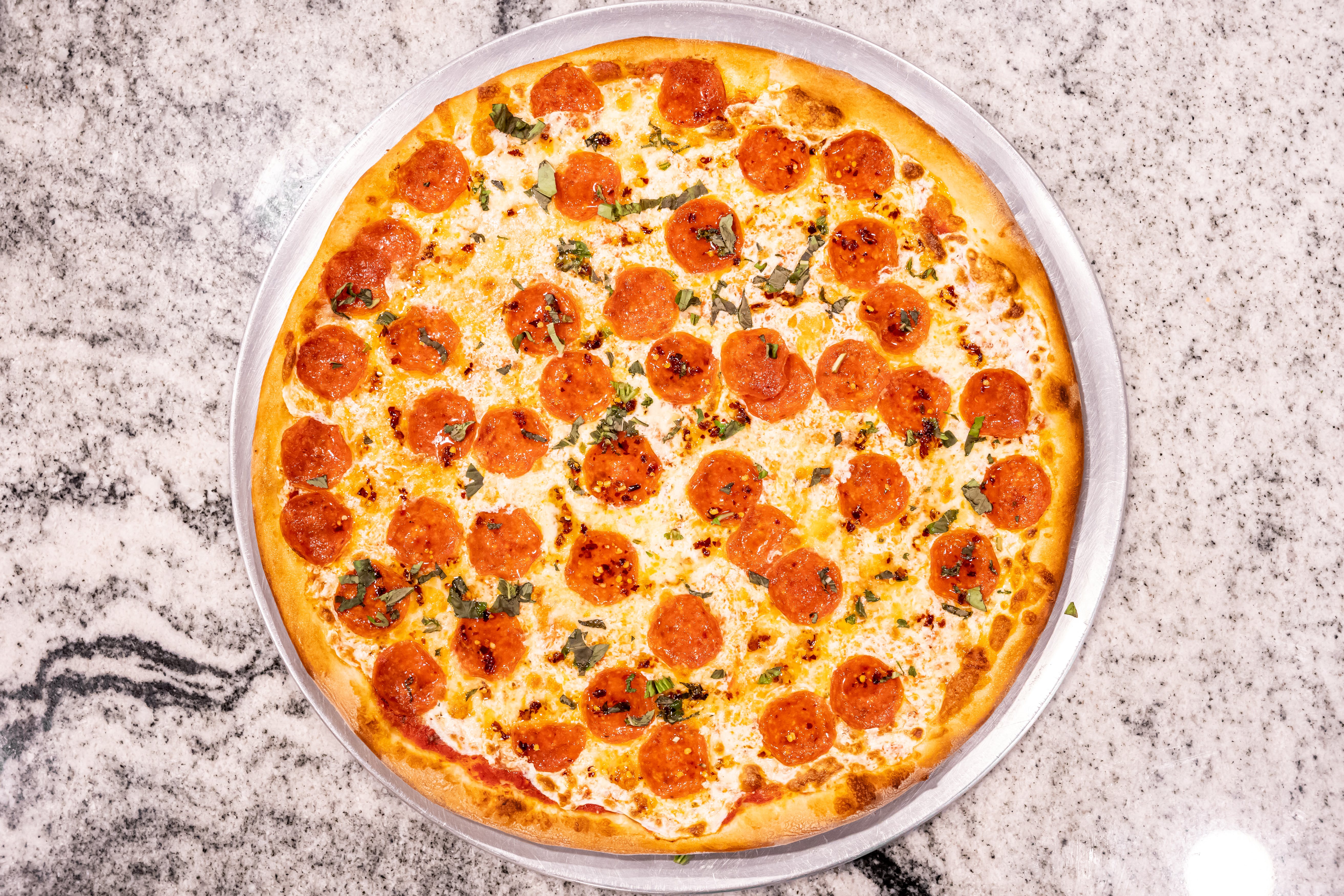 Order Diavolo Pizza - Personal 12" food online from Luigi's Famiglia Cucina store, Carmel Hamlet on bringmethat.com