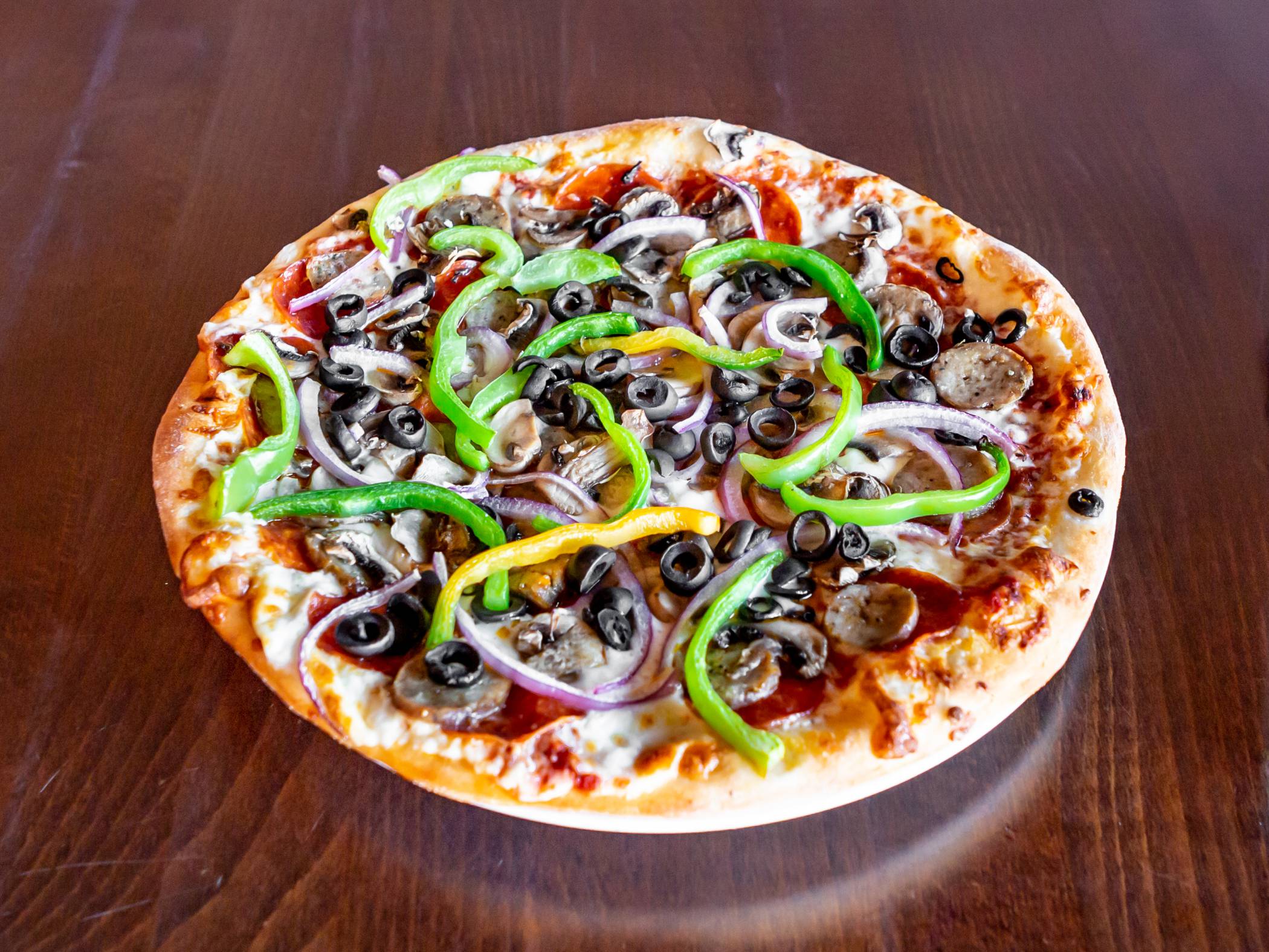 Order The Works Pizza food online from Dominics store, Escondido on bringmethat.com