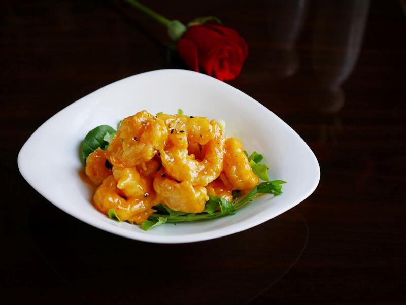 Order Spicy Rock Shrimp food online from Four Leaves Asian Restaurant store, Huntsville on bringmethat.com