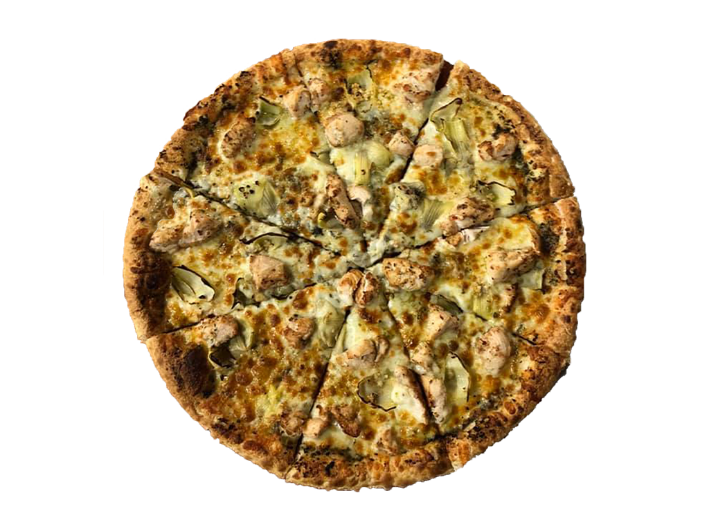 Order Chicken Pesto Pizza  food online from Land of Pizza Inc store, South Boston on bringmethat.com