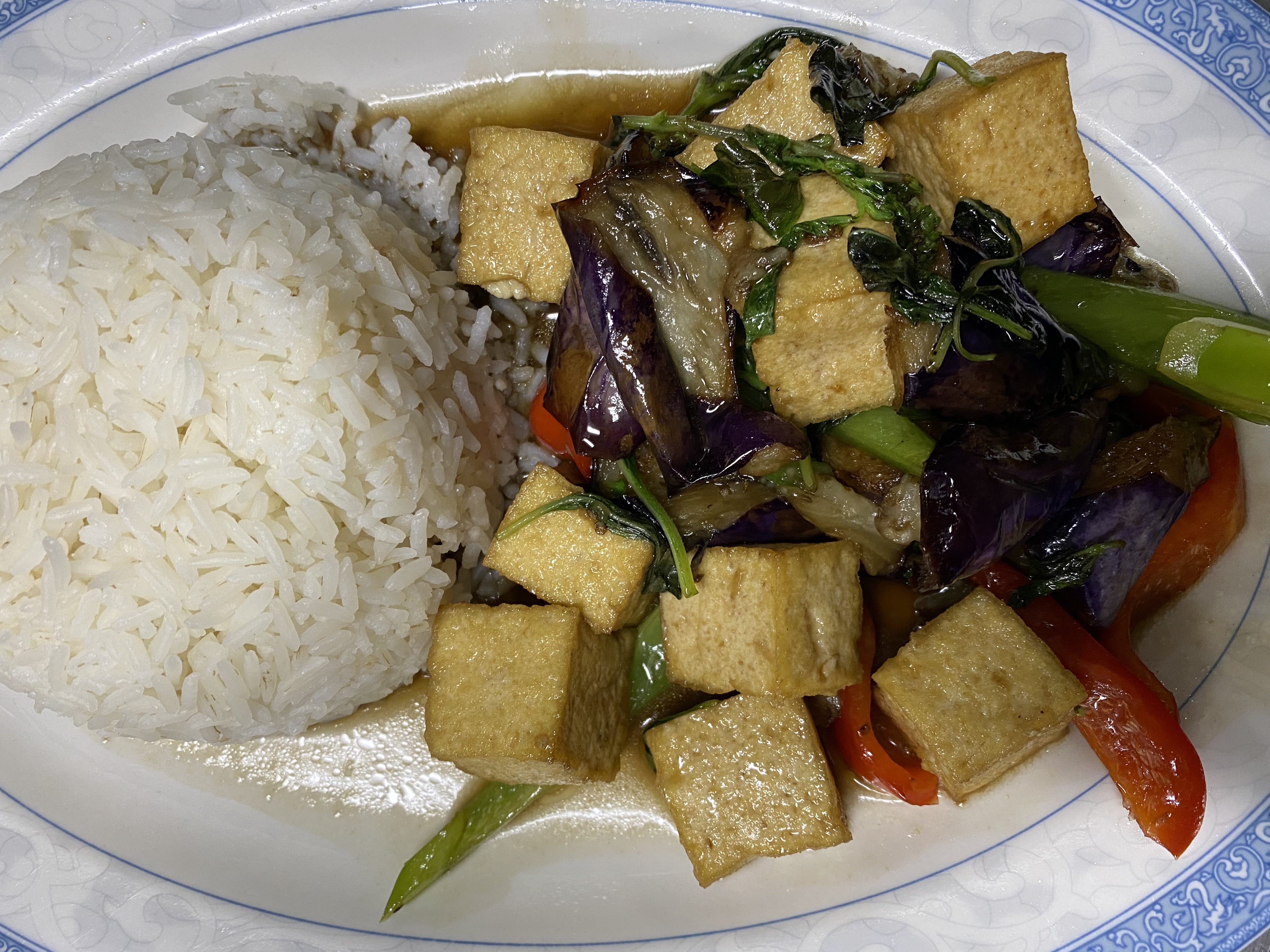Order Spicy Eggplant Tofu over Rice food online from Cajun Seafood House store, Los Angeles on bringmethat.com