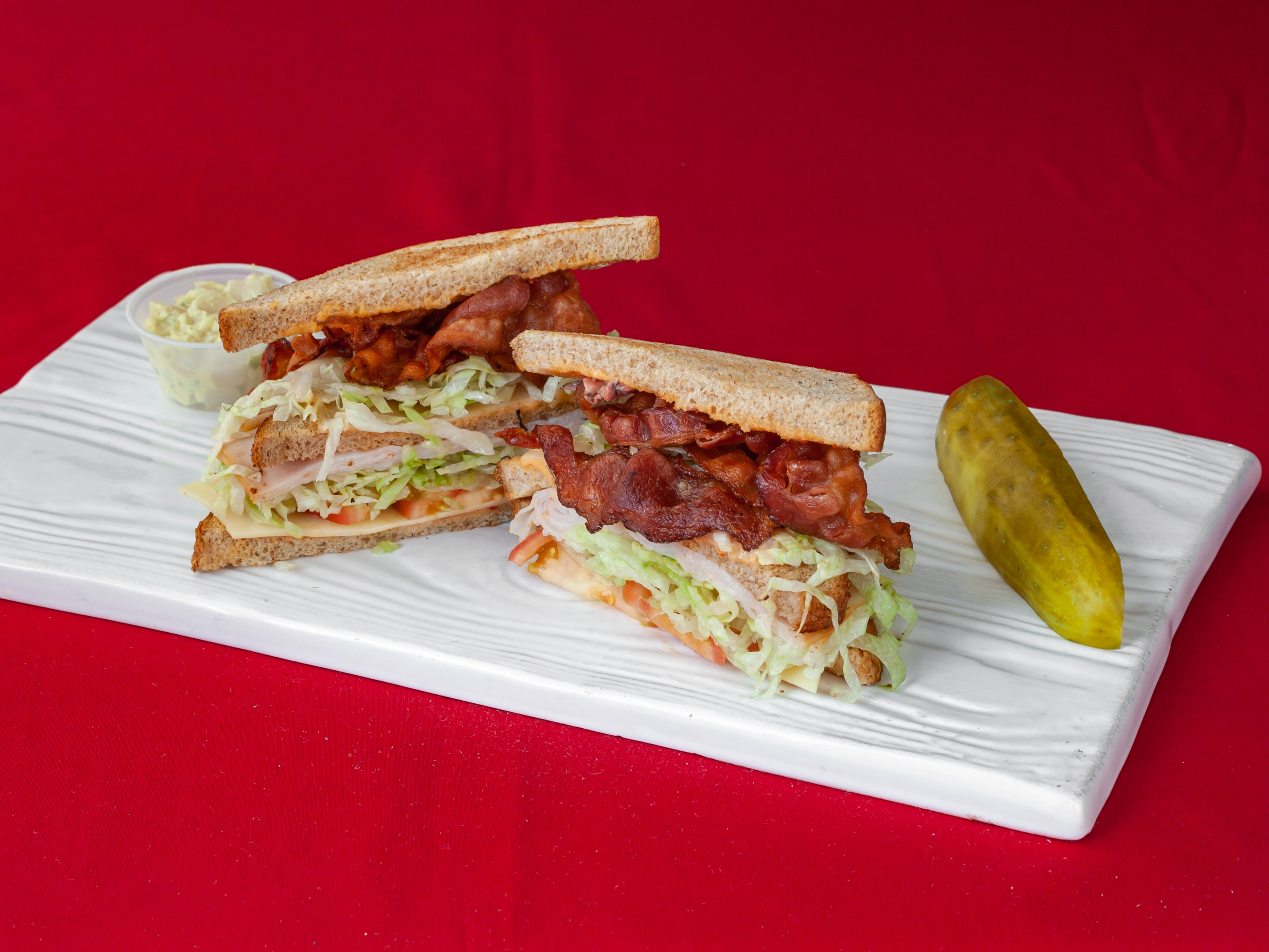 Order Sky #5. Breast of Turkey, Bacon Club Sandwich food online from Morry's Deli store, Chicago on bringmethat.com