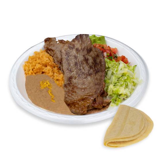 Order 4. Carne asada plate food online from Viva Burrito store, Tucson on bringmethat.com