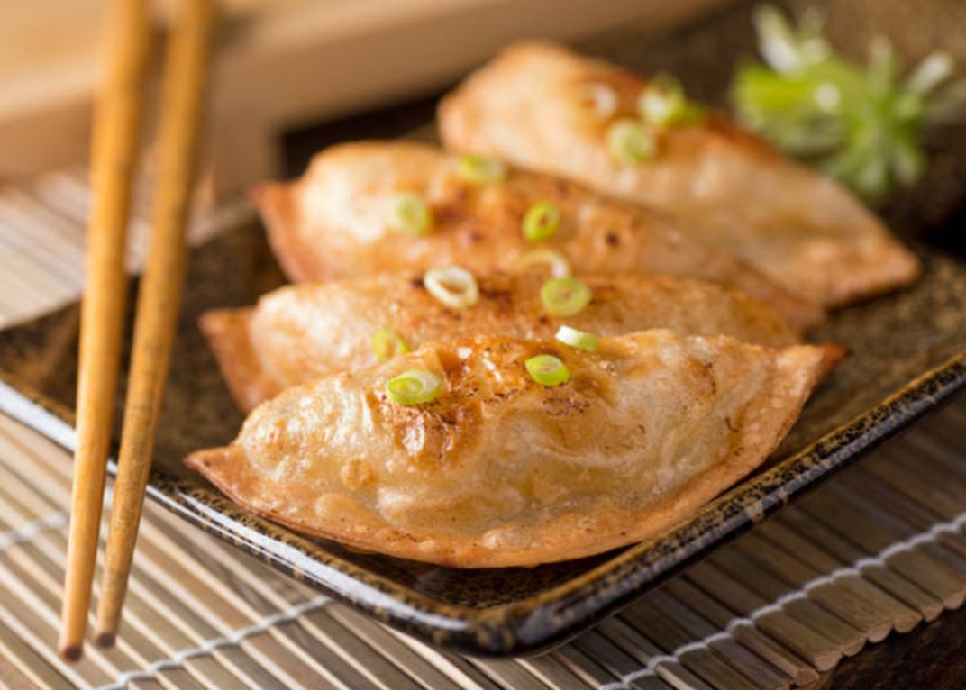 Order A03. Beef Gyoza food online from Ayce Sushi Hb store, Huntington Beach on bringmethat.com