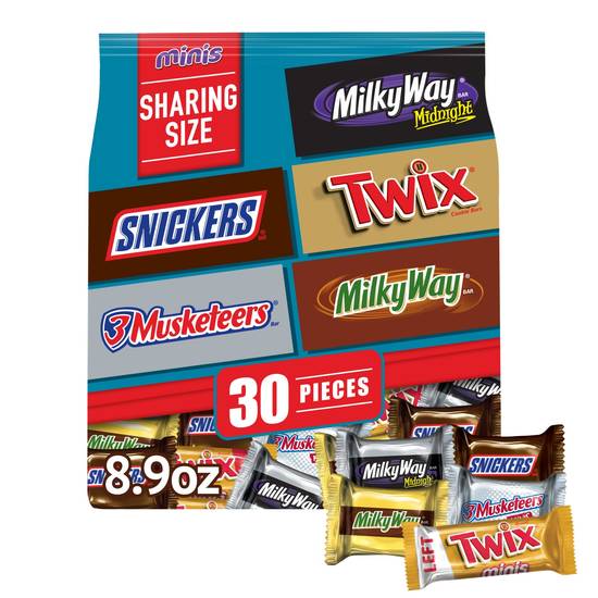 Order SNICKERS, TWIX, MILKY WAY & 3 MUSKETEERS Variety Pack Milk & Dark Chocolate Candy Bars, 30 Pieces food online from Cvs store, MONTEZUMA on bringmethat.com