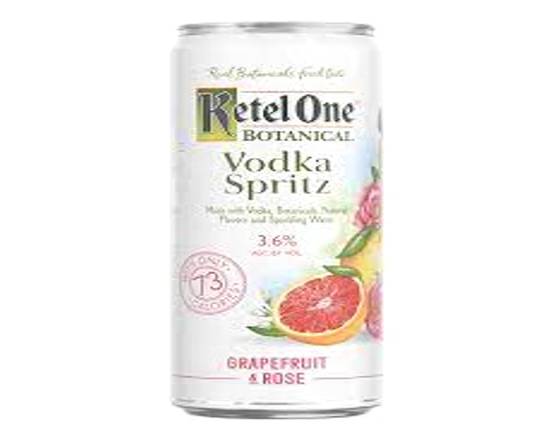 Order Ketel One Vodka Spritz Grapefruit & Rose 12 fl oz Can 3.6% food online from Pit Stop Liquor Mart store, El Monte on bringmethat.com