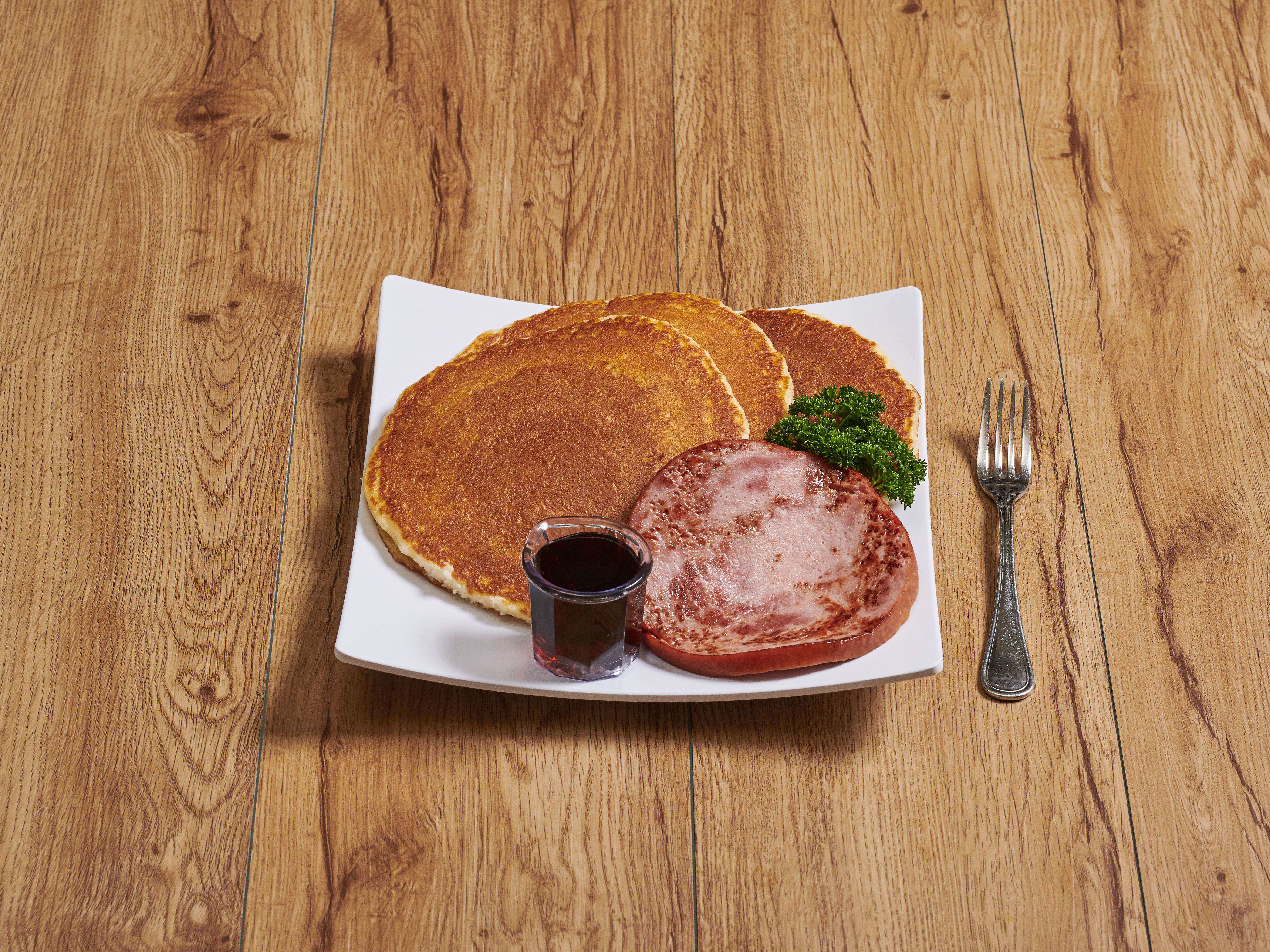 Order 3 Buttermilk Pancakes with Meat food online from Four Seasons Diner store, Philadelphia on bringmethat.com