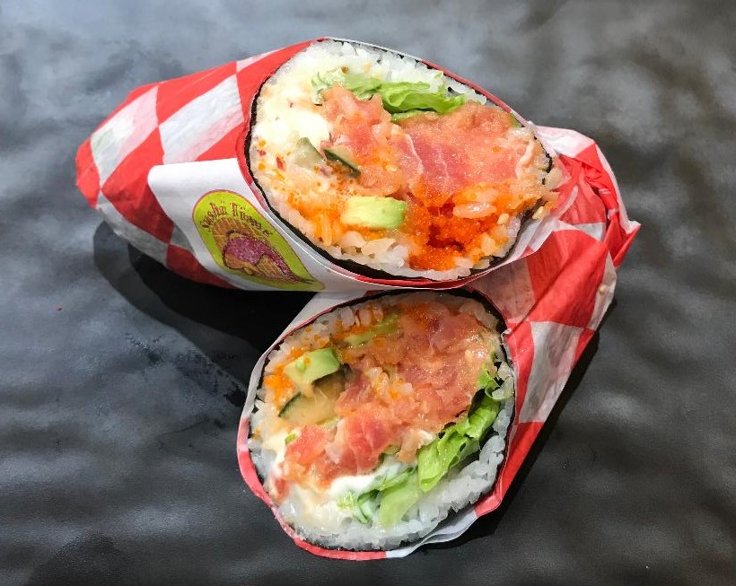 Order SB6. Spicy Tuna Sushi Burrito food online from Sushi Time store, Boston on bringmethat.com