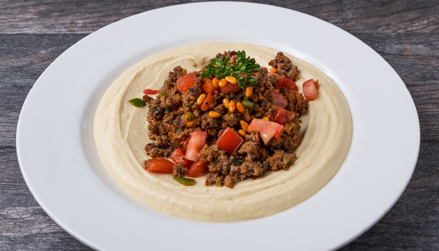 Order Hummus with Kafta Beef food online from Pita Jungle store, Tempe on bringmethat.com