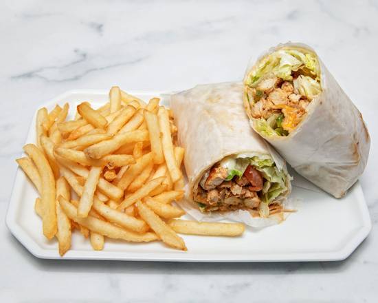 Order Grilled Chicken Wrap Combo food online from Halal American Best Chicken Wings store, Uniondale on bringmethat.com