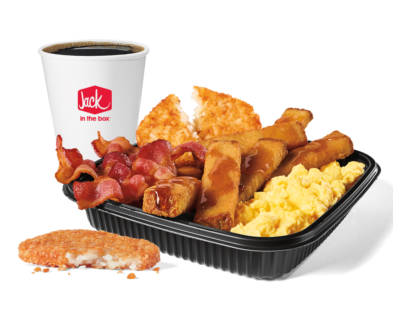 Order Jumbo Breakfast Platter w/ Bacon and French Toast Sticks Combo food online from Jack in the Box store, Charlotte on bringmethat.com