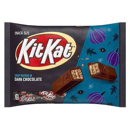 Order Kit Kat Snack Size Wafer Candy Bars, Halloween Candy, Individually Wrapped, Small Bag Dark Chocolate - 9.8 oz food online from Walgreens store, Mckinney on bringmethat.com
