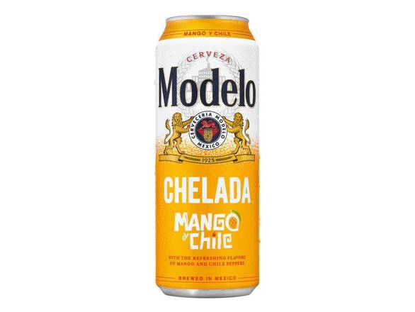 Order Modelo Chelada Mango y Chile Mexican Import Flavored Beer - 24oz Can food online from Sky Liquors store, Chicago on bringmethat.com