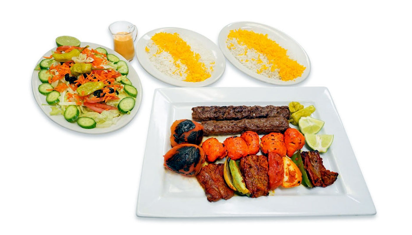 Order Family Kabob Plate For 2 People food online from M Cafe & Grill store, Lake Forest on bringmethat.com
