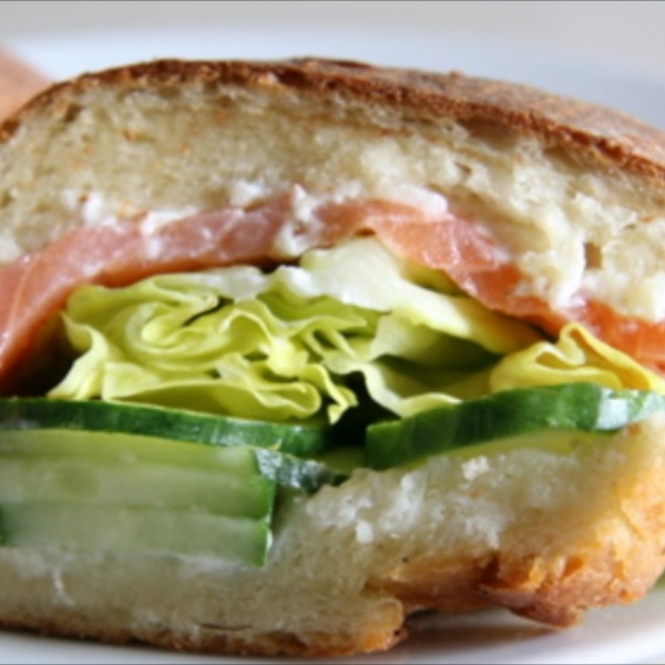 Order # Smoked salmon sandwich food online from Stop N Wrap store, San Francisco on bringmethat.com