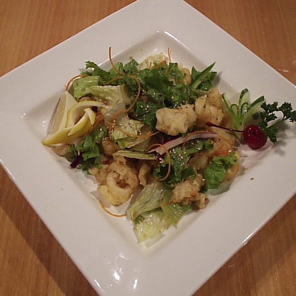 Order Crispy Calamari Salad food online from Fin II store, Stamford on bringmethat.com