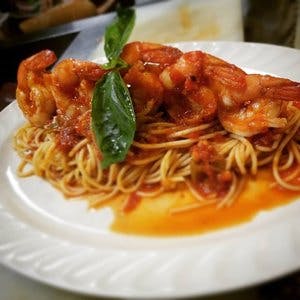 Order Shrimp Fra Diavolo with Spaghetti - Dinner food online from Tony's Pizza & Pasta store, Plymouth Meeting on bringmethat.com
