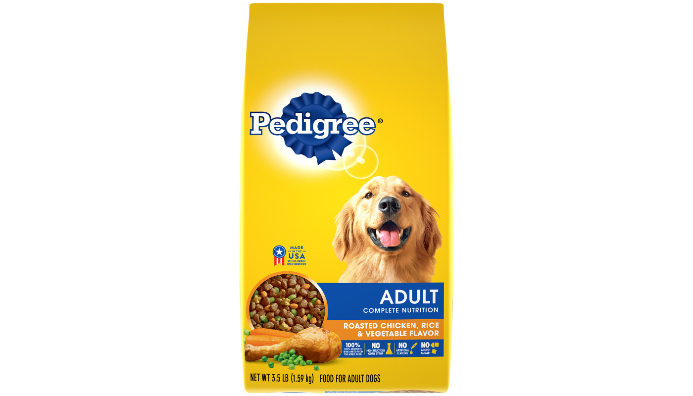 Order Pedigree Adult Dog Food (Roasted Chicken, Rice & Vegetable Flavor) 3.5lb food online from Country Cousins Liquor & Jr Market store, Sylmar on bringmethat.com