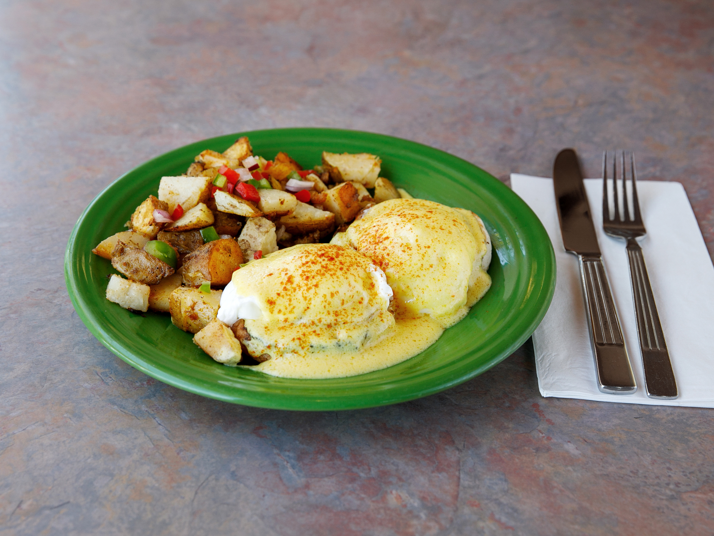 Order Eggs Benedict food online from Crest Cafe store, San Diego on bringmethat.com