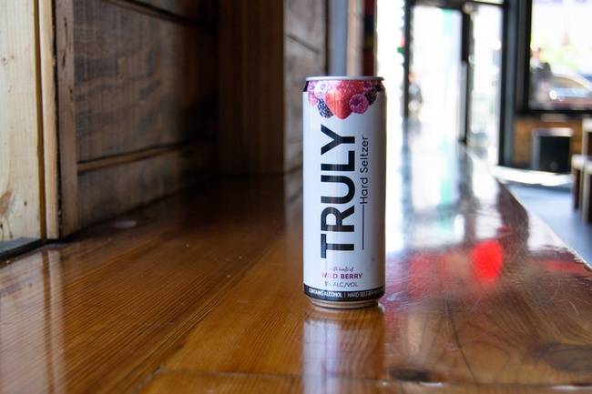 Order Truly Berry, 12oz hard seltzer (5% alcohol by volume) food online from Furious Spoon store, Chicago on bringmethat.com