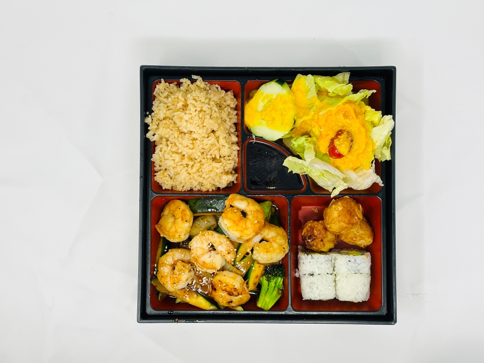 Order Teriyaki Shrimp Bento food online from Ginza Japanese Grill store, Charleston on bringmethat.com