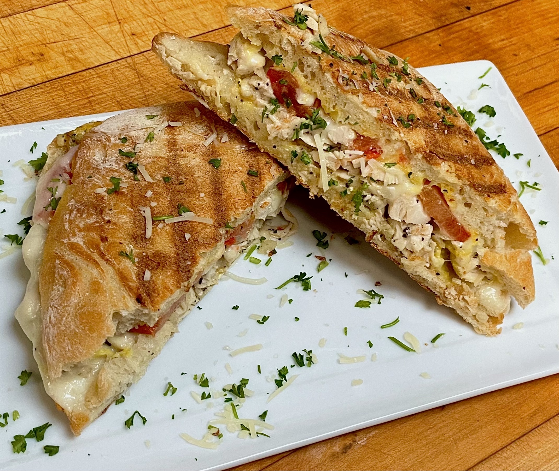 Order Grilled Chicken Panini food online from Augustino Italian Restaurant store, Garden Grove on bringmethat.com