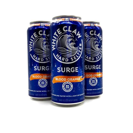 Order White Claw Surge Blood Orange 8% - 4 Pack food online from Lone Star store, Gainesville on bringmethat.com
