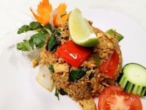 Order 22. Spicy Basil Fried Rice food online from Siam Elephants Restaurant store, Elmira on bringmethat.com