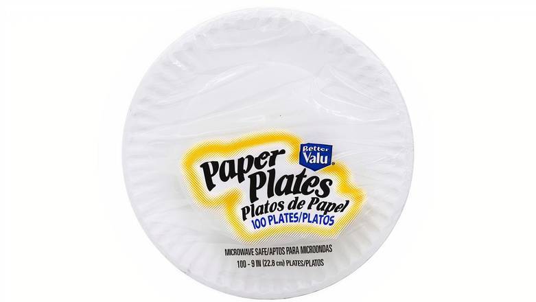 Order 10 Inch Paper Plates from Better Valu, 100 plates food online from Mac On 4th store, Alton on bringmethat.com