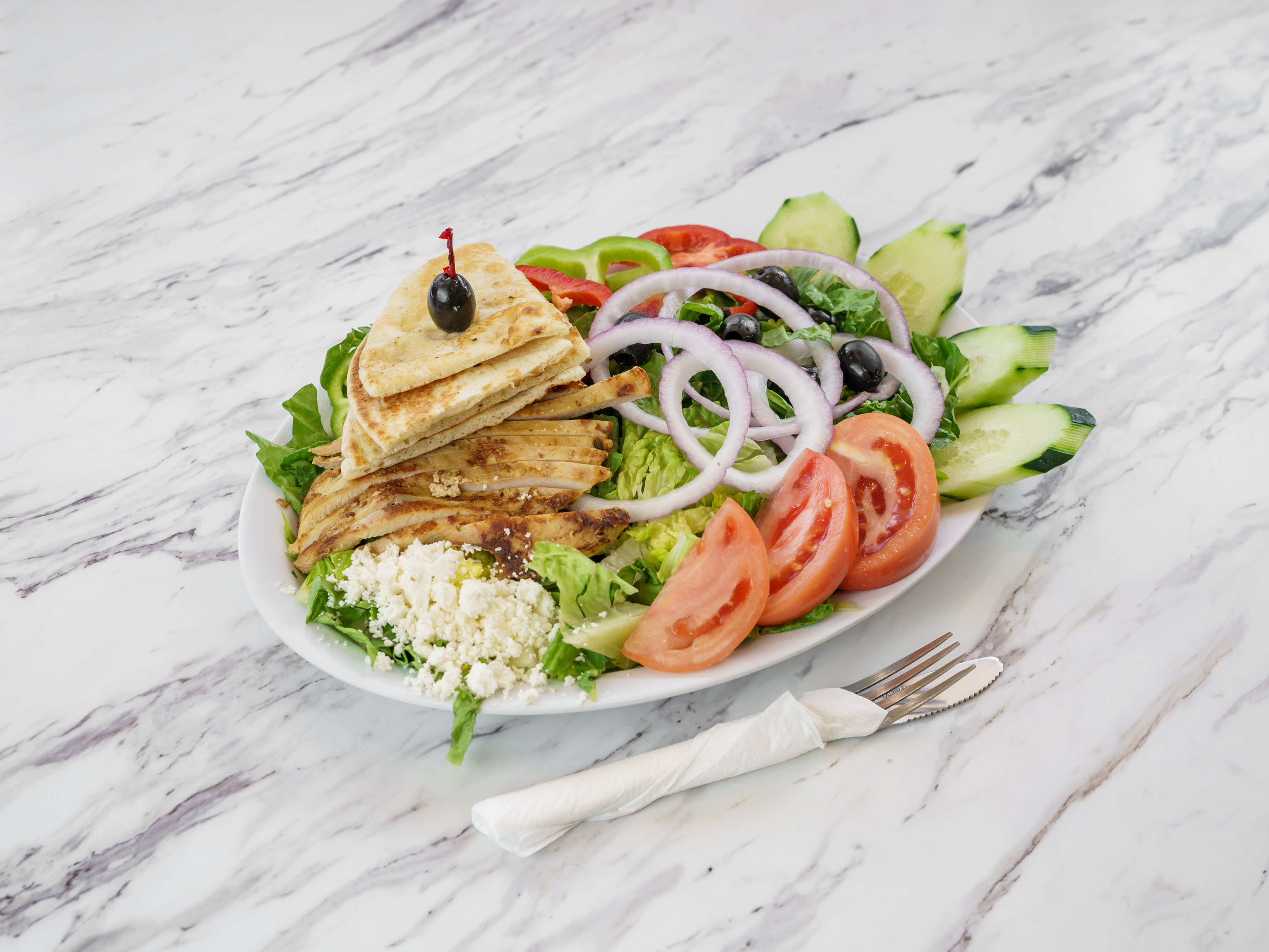 Order Greek Chicken Salad food online from Yellow Basket store, Carson on bringmethat.com