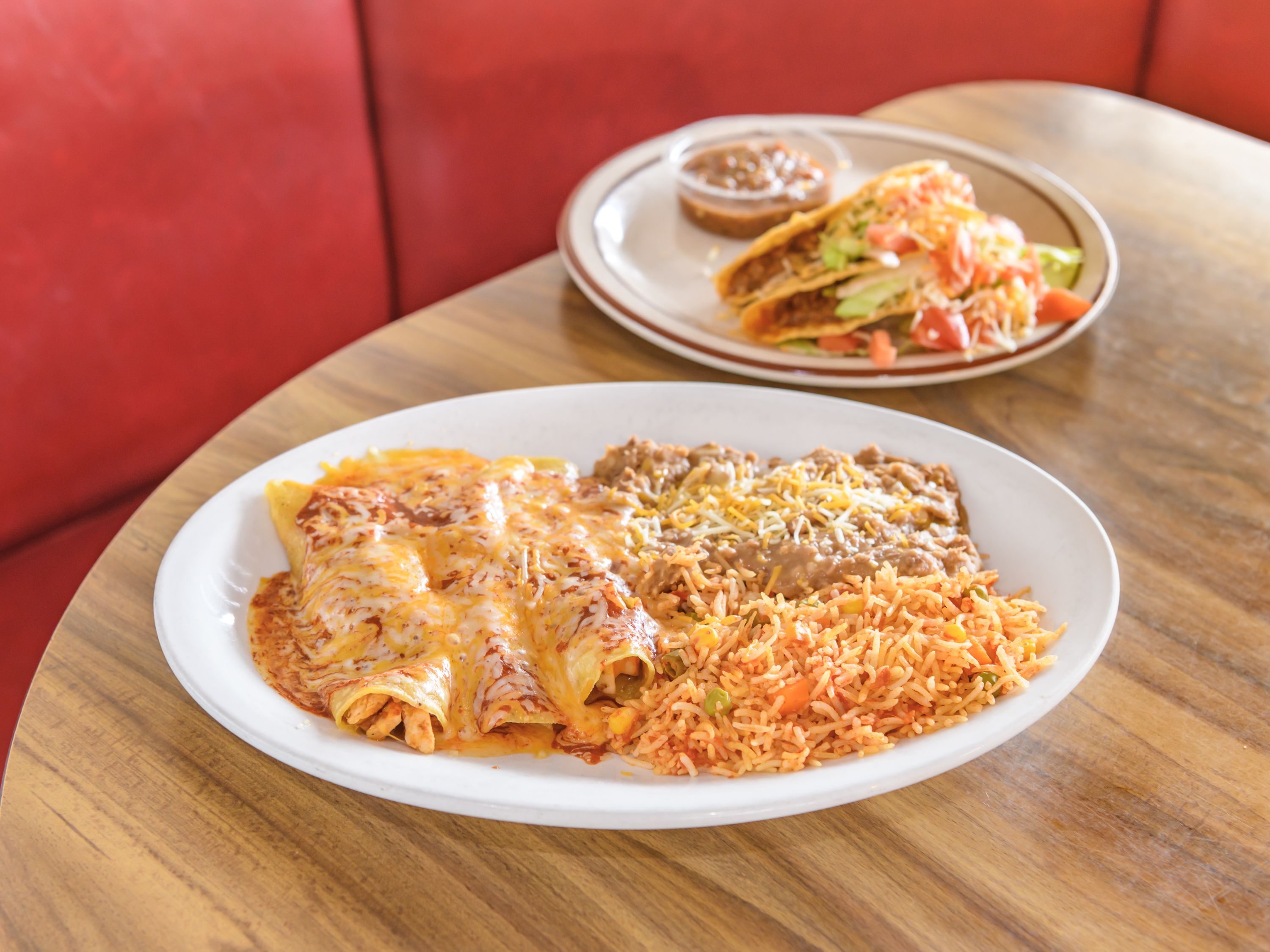 Order The Mexican Combo Dinner food online from Chelio's Diner store, Oklahoma City on bringmethat.com