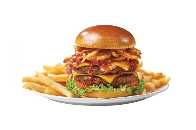 Order DOUBLE Honey BBQ Burger food online from Friendly's store, Brookdale on bringmethat.com