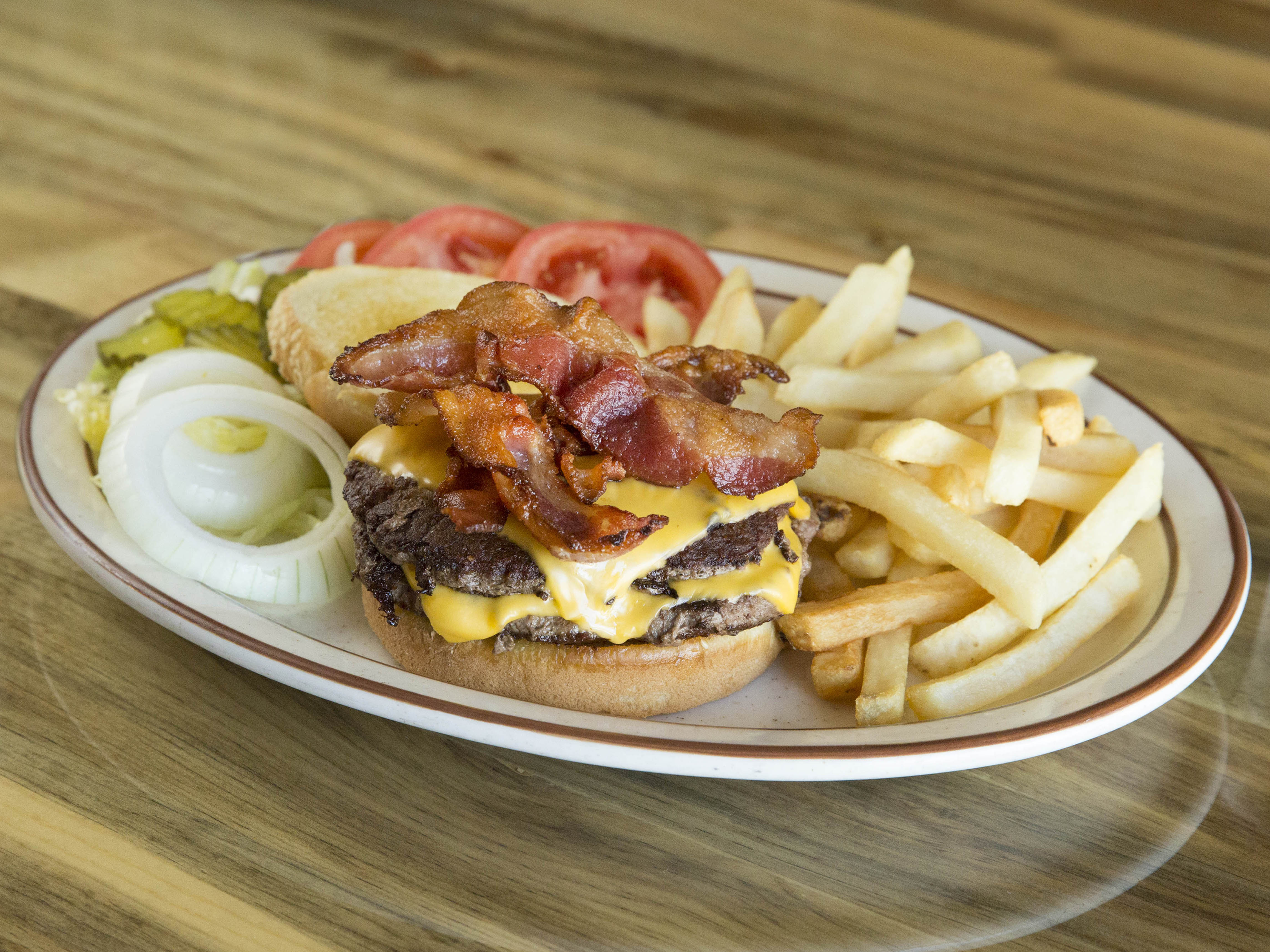 Order Cheeseburger and Fries food online from 4 G On Broadway store, Englewood on bringmethat.com