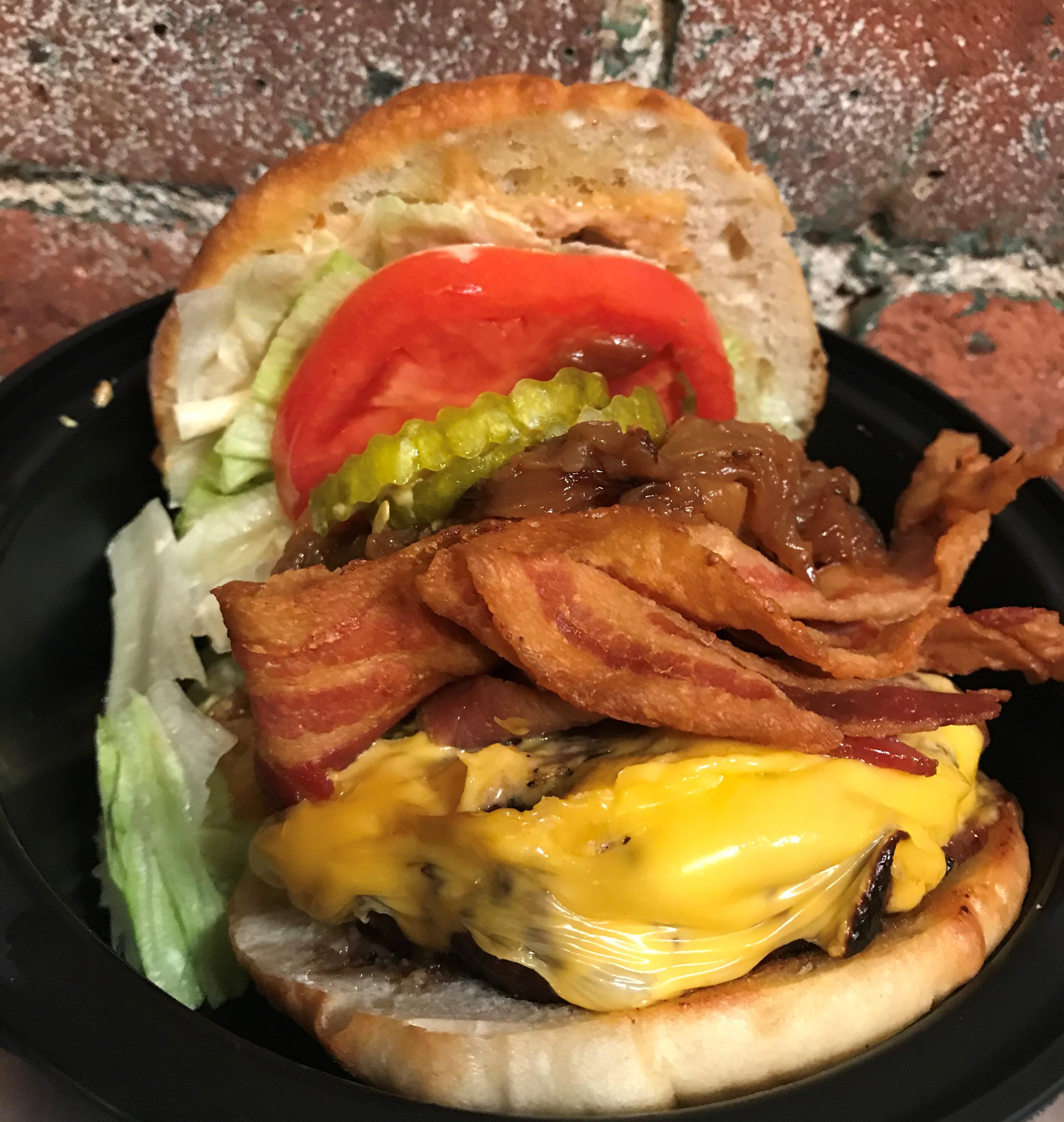 Order The Club Burger food online from AJ's Burgers store, New Rochelle on bringmethat.com