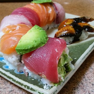 Order R12. Rainbow Roll Special food online from Yo! Sushi store, Santa Ana on bringmethat.com