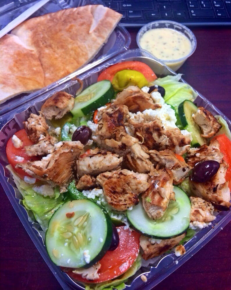 Order Grilled Chicken Salad - Salad food online from Five Corners Pizza store, Pawtucket on bringmethat.com