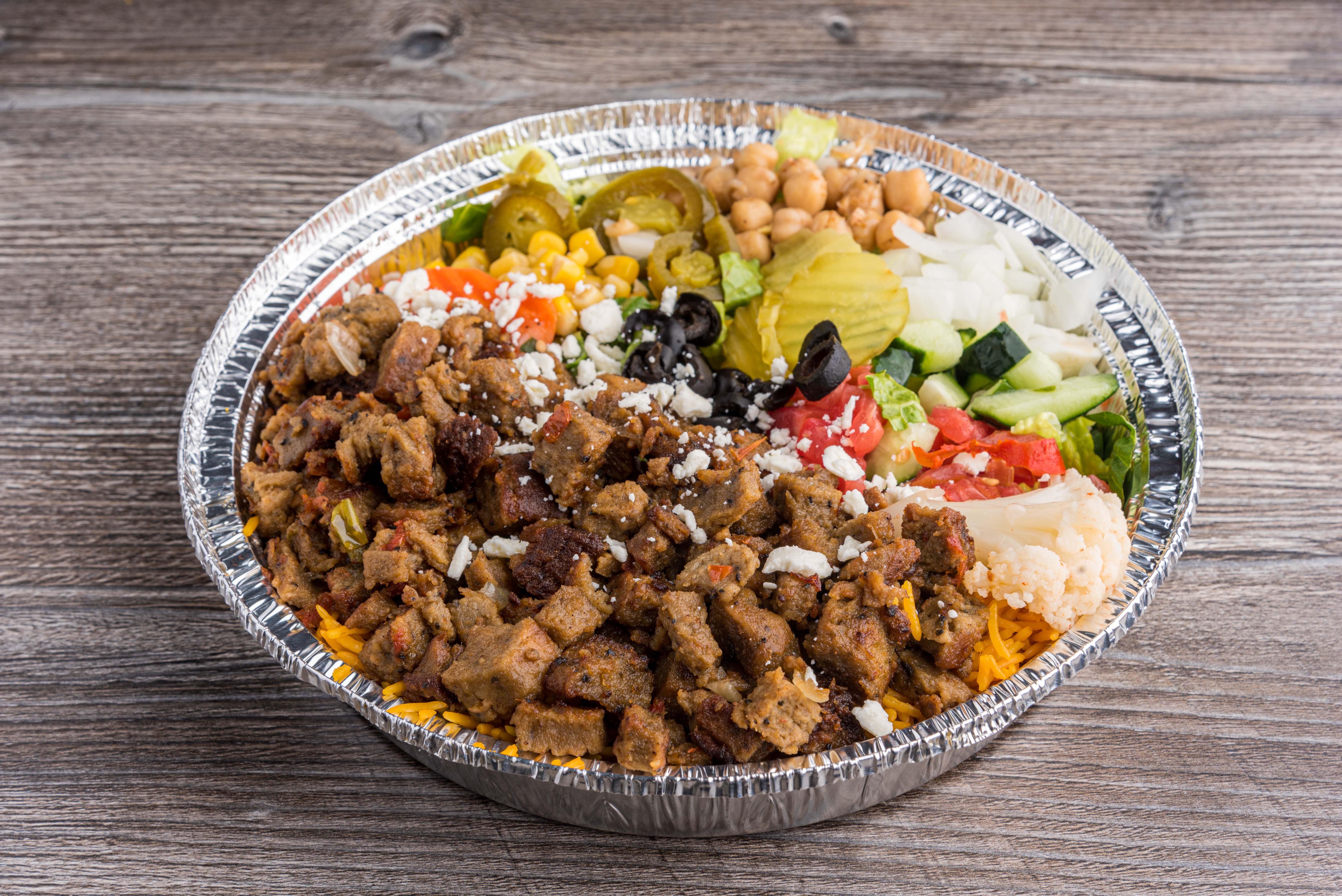 Order Lamb Gyro Over Rice Platter food online from Gyro hut store, Houston on bringmethat.com