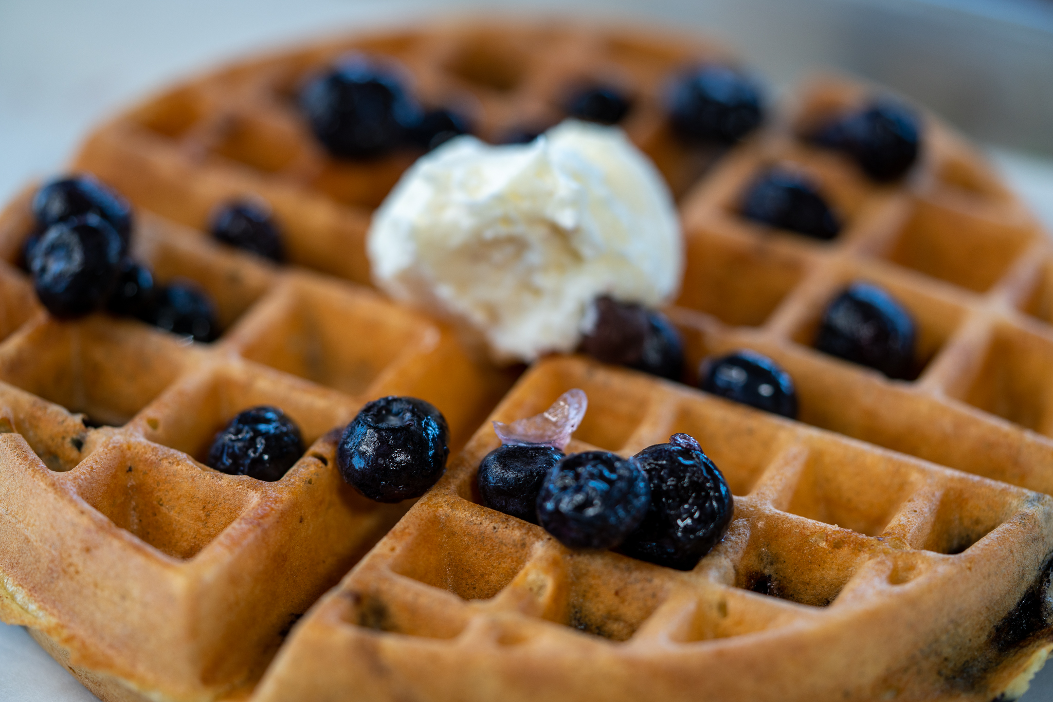 Order Blueberry Waffle food online from Streetcar store, San Diego on bringmethat.com