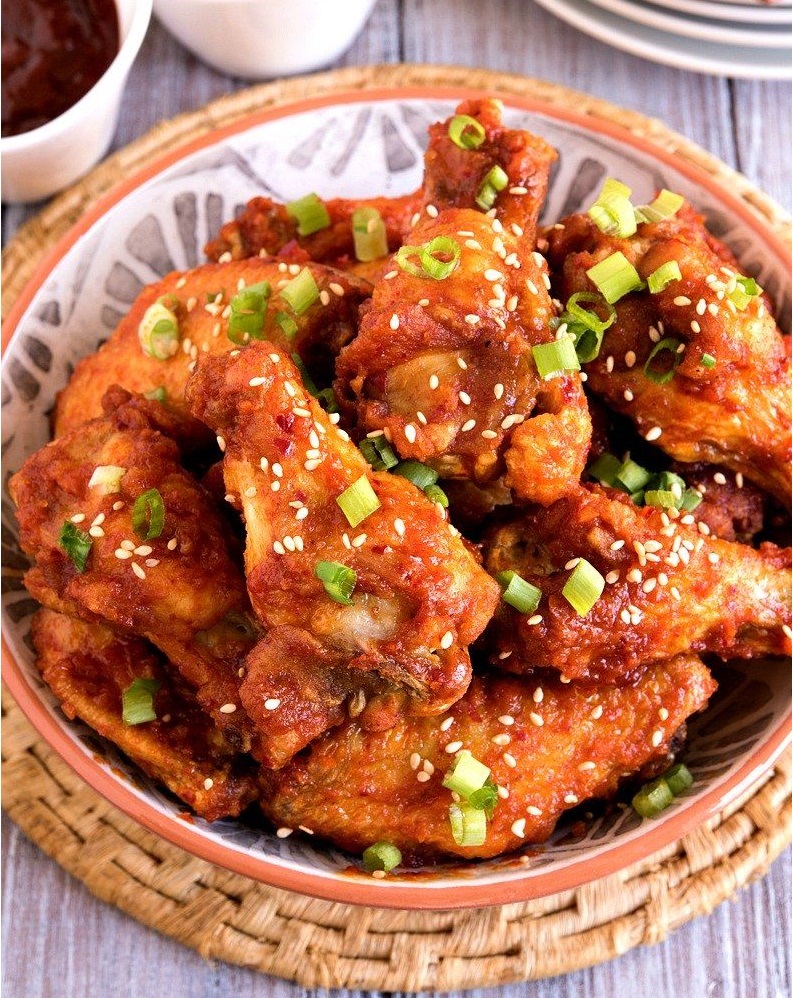 Order Spicy Korean Chicken Wing Tray food online from Rock wrap & roll store, Chicago on bringmethat.com
