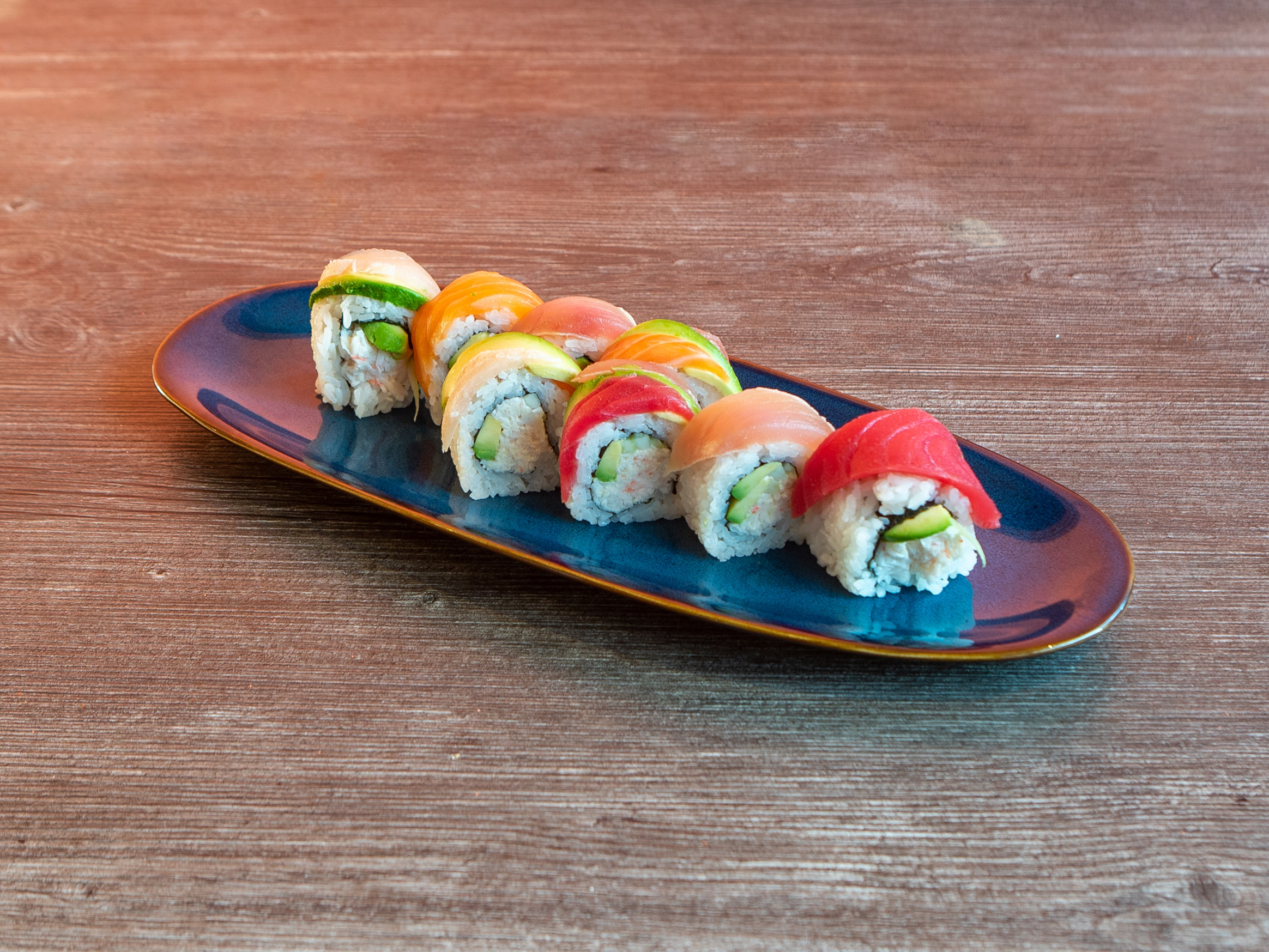 Order Rainbow Roll food online from Sushi Republic store, Los Angeles on bringmethat.com